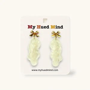 Cloud Resin Stud Earrings (Pearlescent White)
