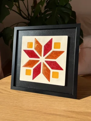 Framed Mosaic Resin Wall/Table Art - 20x20 (Style 5)