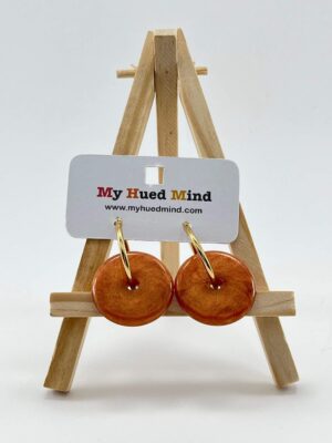 Shimmer Resin Disc Hoop Earrings (Shimmering Copper)
