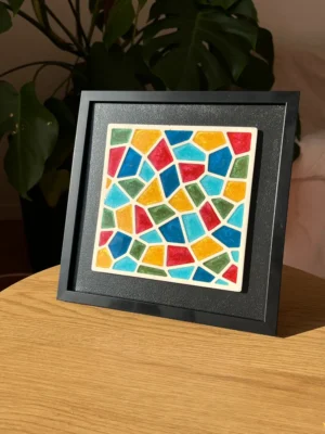 Framed Mosaic Resin Wall/Table Art - 20x20 (Style 1)