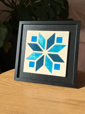 Framed Mosaic Resin Wall/Table Art - 20x20 (Style 4)