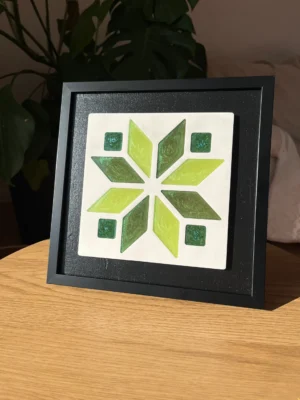 Framed Mosaic Resin Wall/Table Art - 20x20 (Style 3)