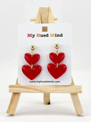 Heart Shape Polymer Clay Earrings – Valentine Collection (Style 1)