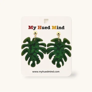 Resin Monstera Leaf Drop Earrings