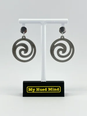 Honeyed Spiral Hoop Resin Dangle Earrings