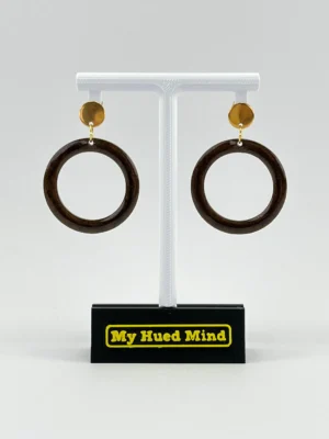 Honeyed Glow Dangle Resin Hoop Earrings