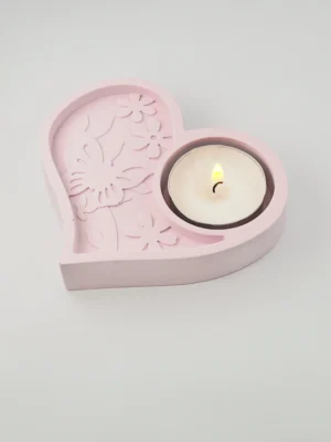 Heart-Shape Candle Holder – Pink