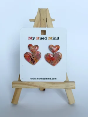 Floral Polymer Clay Hoop Earrings with Handcrafted Charm